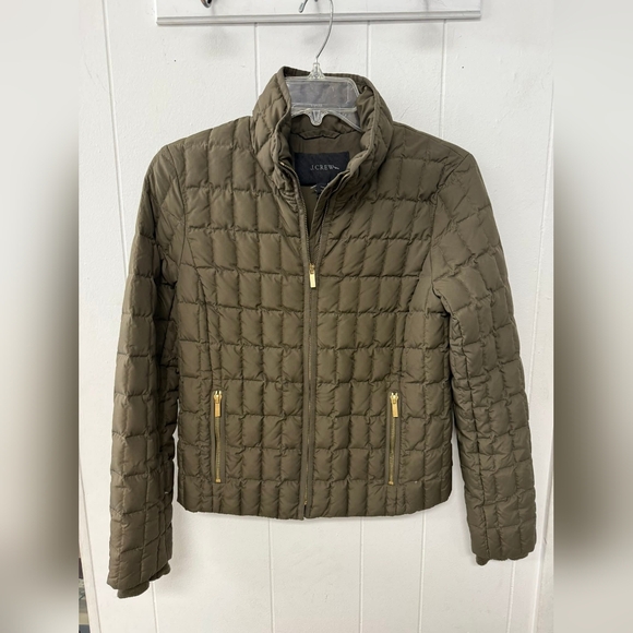 J Crew Sz Xs Olive Puffer Euc - Picture 3 of 4